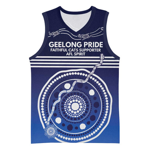Custom Geelong Pride Basketball Jersey On the Road to Glory Indigenous Aboriginal - Aussie Hoodie