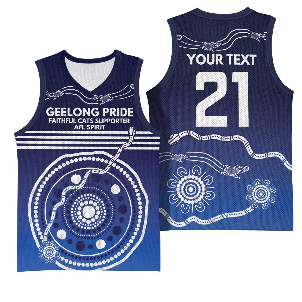 Custom Geelong Pride Basketball Jersey On the Road to Glory Indigenous Aboriginal - Aussie Hoodie