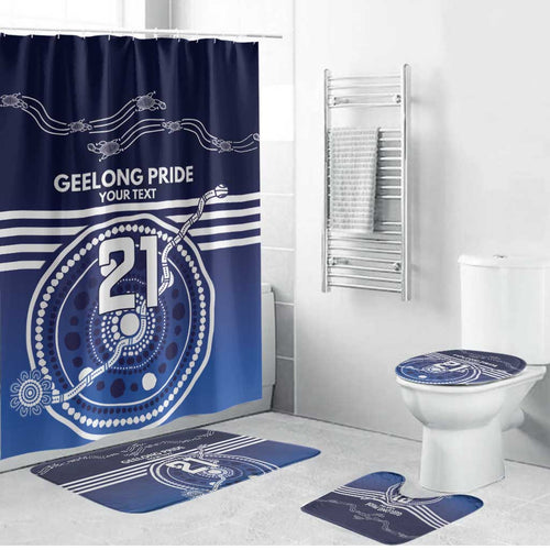 Custom Geelong Pride Bathroom Set On the Road to Glory Indigenous Aboriginal - Aussie Hoodie