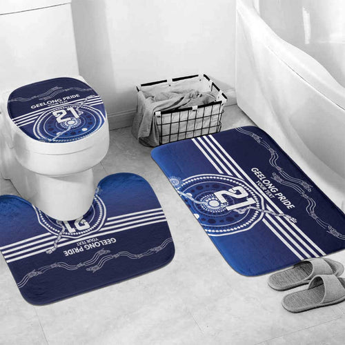 Custom Geelong Pride Bathroom Set On the Road to Glory Indigenous Aboriginal - Aussie Hoodie