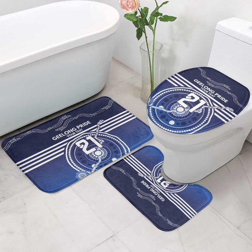 Custom Geelong Pride Bathroom Set On the Road to Glory Indigenous Aboriginal - Aussie Hoodie