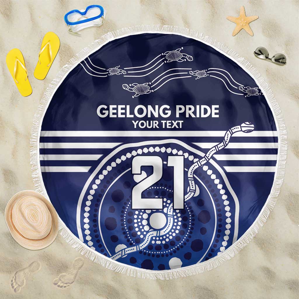 Custom Geelong Pride Beach Blanket On the Road to Glory Indigenous Aboriginal - Aussie Hoodie