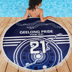 Custom Geelong Pride Beach Blanket On the Road to Glory Indigenous Aboriginal - Aussie Hoodie