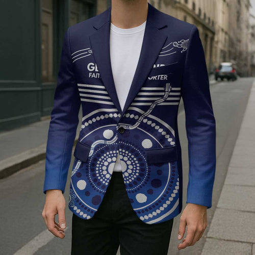 Custom Geelong Pride Blazer On the Road to Glory Indigenous Aboriginal - Aussie Hoodie