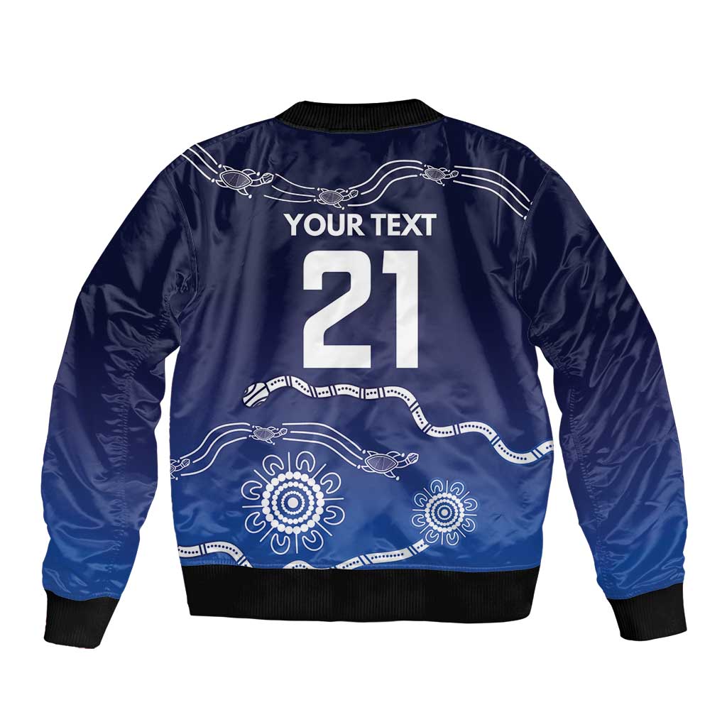 Custom Geelong Pride Bomber Jacket On the Road to Glory Indigenous Aboriginal - Aussie Hoodie