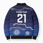 Custom Geelong Pride Bomber Puffer Jacket On the Road to Glory Indigenous Aboriginal - Aussie Hoodie