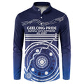 Custom Geelong Pride Button Sweatshirt On the Road to Glory Indigenous Aboriginal - Aussie Hoodie