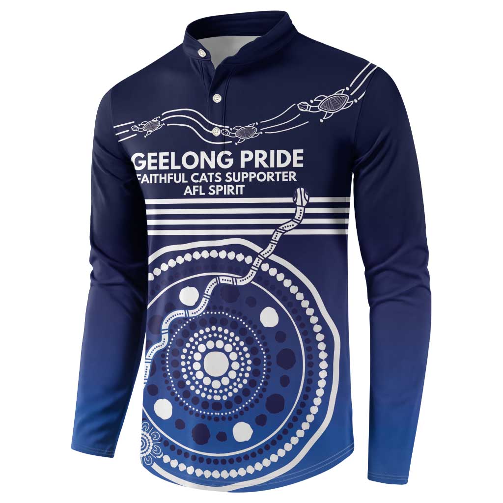 Custom Geelong Pride Button Sweatshirt On the Road to Glory Indigenous Aboriginal - Aussie Hoodie
