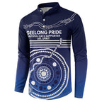Custom Geelong Pride Button Sweatshirt On the Road to Glory Indigenous Aboriginal - Aussie Hoodie