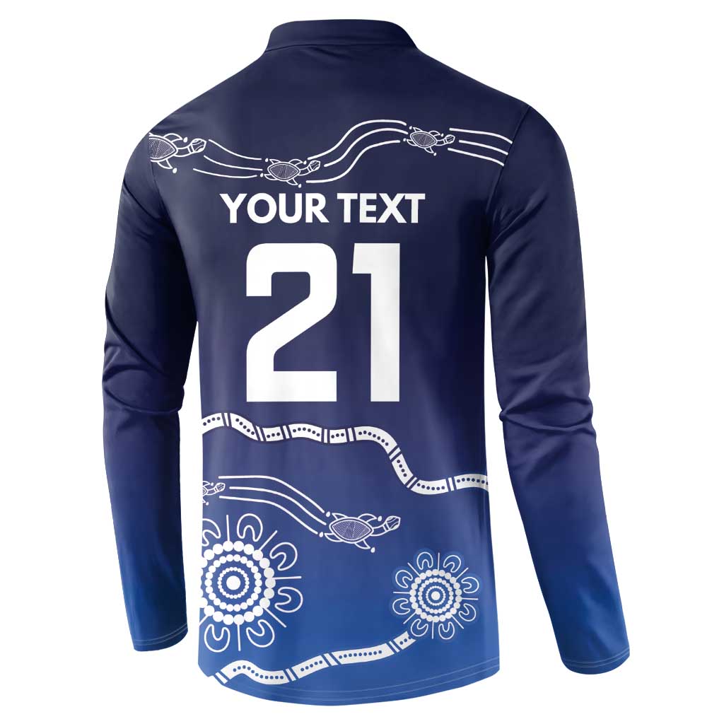 Custom Geelong Pride Button Sweatshirt On the Road to Glory Indigenous Aboriginal - Aussie Hoodie