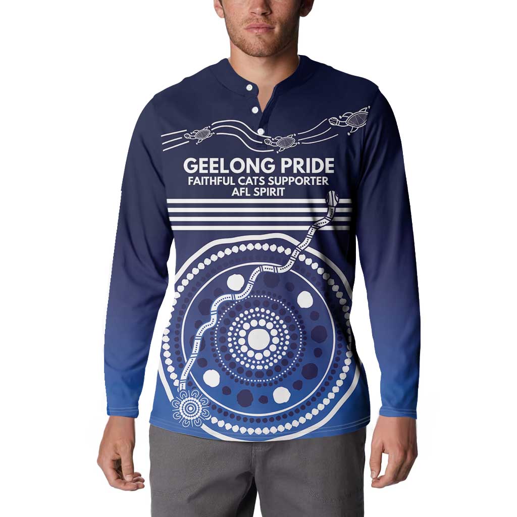 Custom Geelong Pride Button Sweatshirt On the Road to Glory Indigenous Aboriginal - Aussie Hoodie