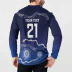 Custom Geelong Pride Button Sweatshirt On the Road to Glory Indigenous Aboriginal - Aussie Hoodie