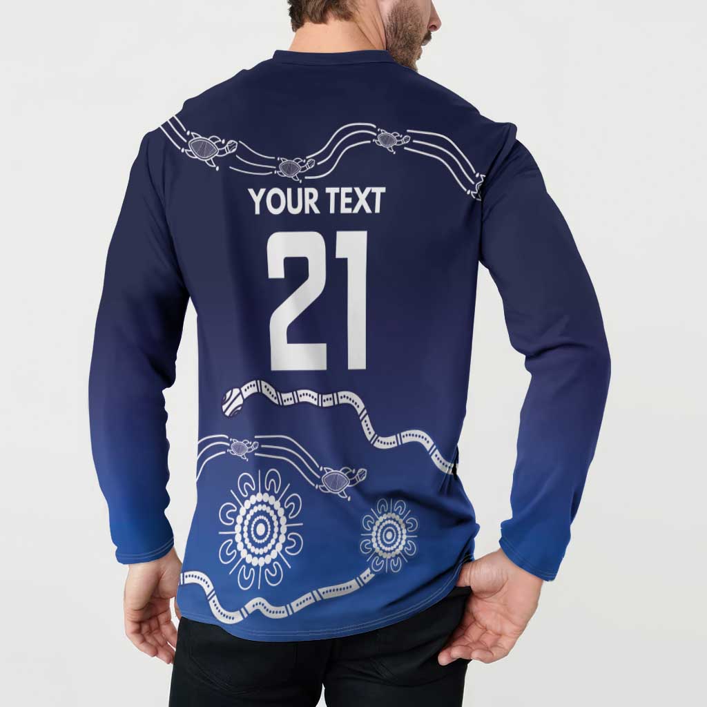 Custom Geelong Pride Button Sweatshirt On the Road to Glory Indigenous Aboriginal - Aussie Hoodie
