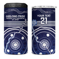 Custom Geelong Pride 4 in 1 Can Cooler Tumbler On the Road to Glory Indigenous Aboriginal - Aussie Hoodie