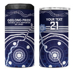 Custom Geelong Pride 4 in 1 Can Cooler Tumbler On the Road to Glory Indigenous Aboriginal - Aussie Hoodie