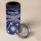 Custom Geelong Pride 4 in 1 Can Cooler Tumbler On the Road to Glory Indigenous Aboriginal - Aussie Hoodie