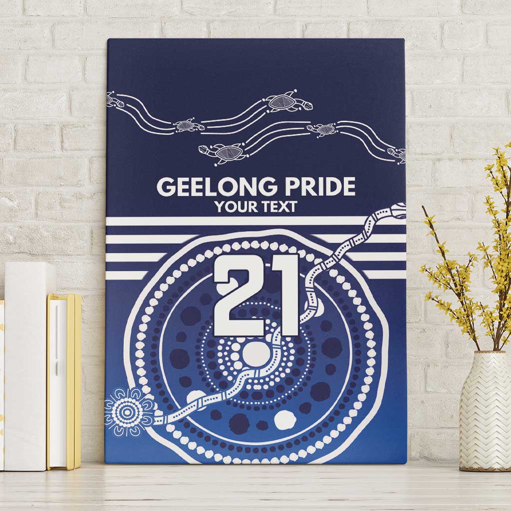Custom Geelong Pride Canvas Wall Art On the Road to Glory Indigenous Aboriginal - Aussie Hoodie