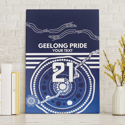 Custom Geelong Pride Canvas Wall Art On the Road to Glory Indigenous Aboriginal - Aussie Hoodie