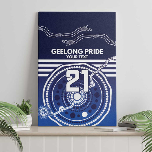 Custom Geelong Pride Canvas Wall Art On the Road to Glory Indigenous Aboriginal - Aussie Hoodie