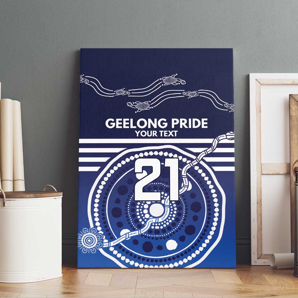 Custom Geelong Pride Canvas Wall Art On the Road to Glory Indigenous Aboriginal - Aussie Hoodie