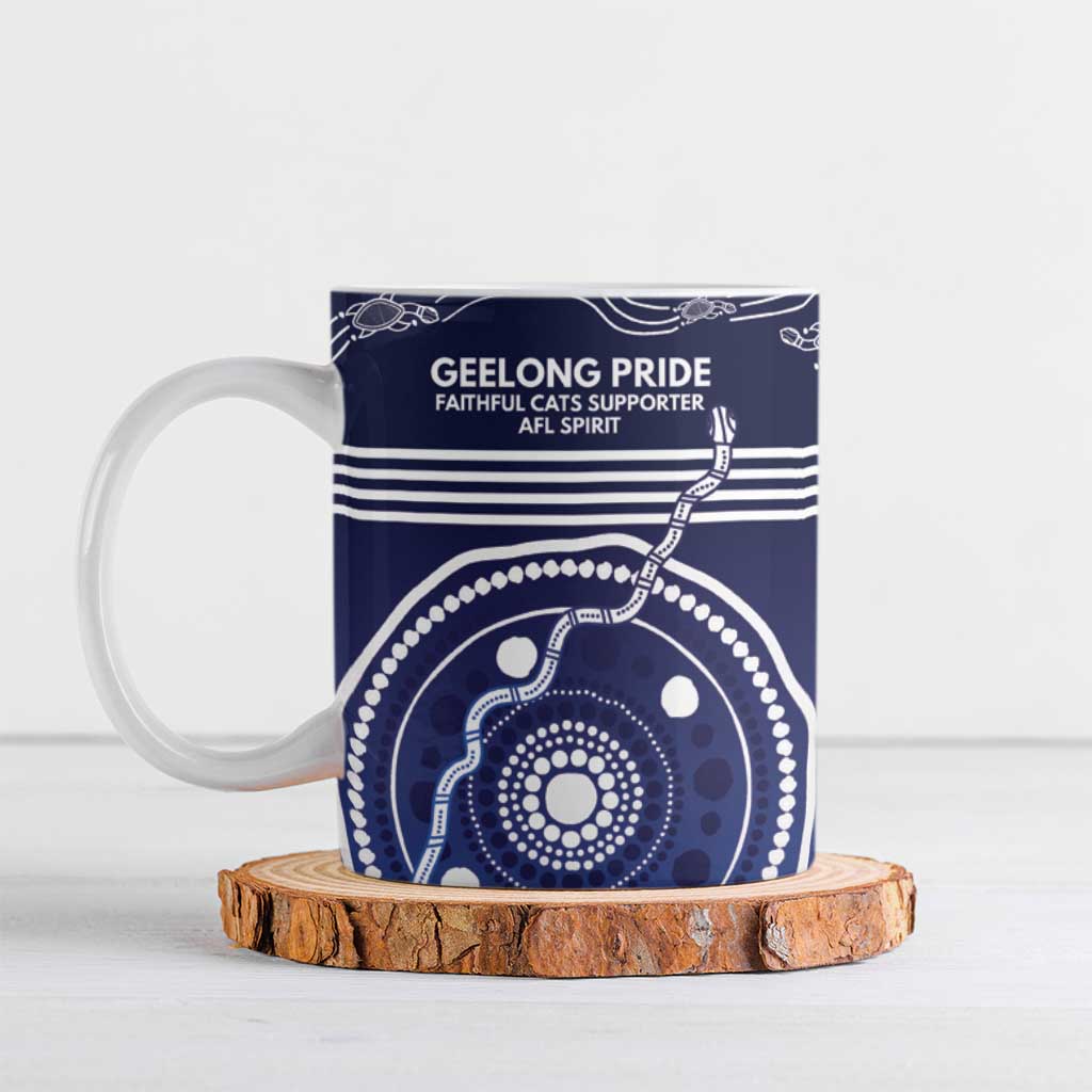 Custom Geelong Pride Ceramic Mug On the Road to Glory Indigenous Aboriginal - Aussie Hoodie