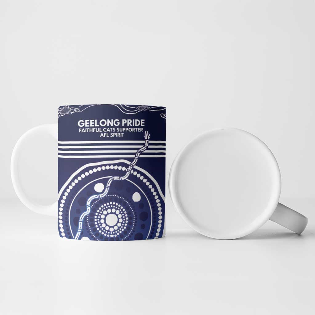Custom Geelong Pride Ceramic Mug On the Road to Glory Indigenous Aboriginal - Aussie Hoodie