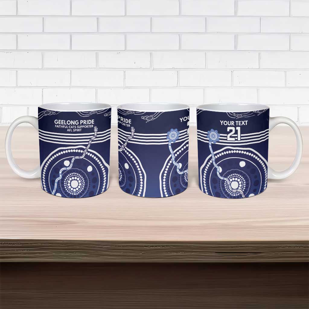 Custom Geelong Pride Ceramic Mug On the Road to Glory Indigenous Aboriginal - Aussie Hoodie