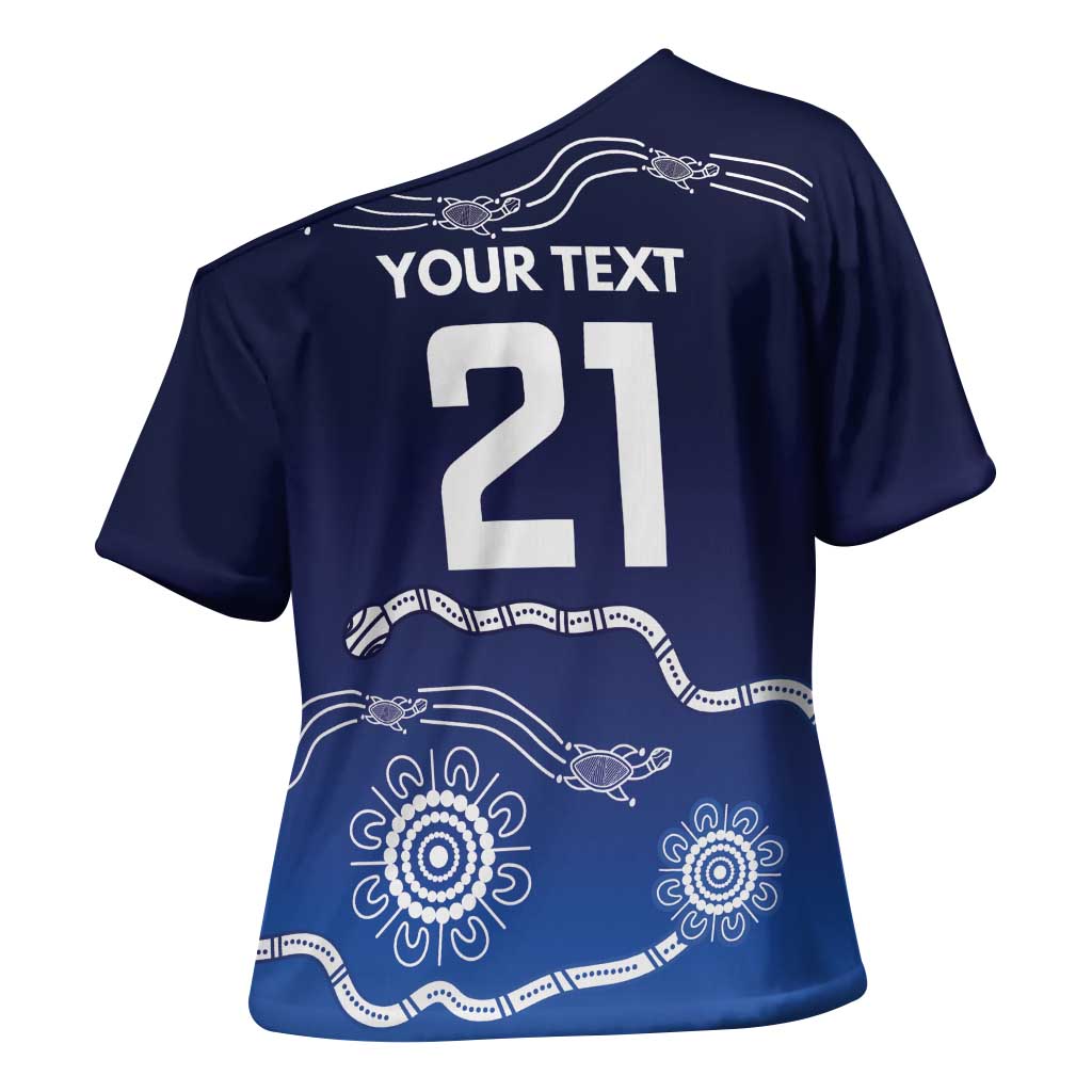 Custom Geelong Pride Cross Shoulder Shirt On the Road to Glory Indigenous Aboriginal - Aussie Hoodie