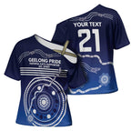 Custom Geelong Pride Cross Shoulder Shirt On the Road to Glory Indigenous Aboriginal - Aussie Hoodie