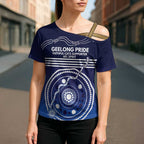 Custom Geelong Pride Cross Shoulder Shirt On the Road to Glory Indigenous Aboriginal - Aussie Hoodie