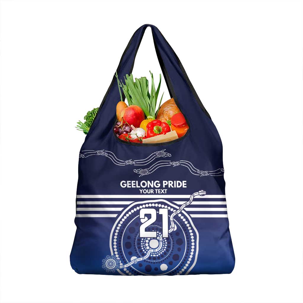 Custom Geelong Pride Grocery Bag On the Road to Glory Indigenous Aboriginal - Aussie Hoodie