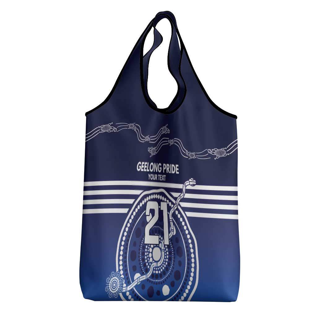 Custom Geelong Pride Grocery Bag On the Road to Glory Indigenous Aboriginal - Aussie Hoodie