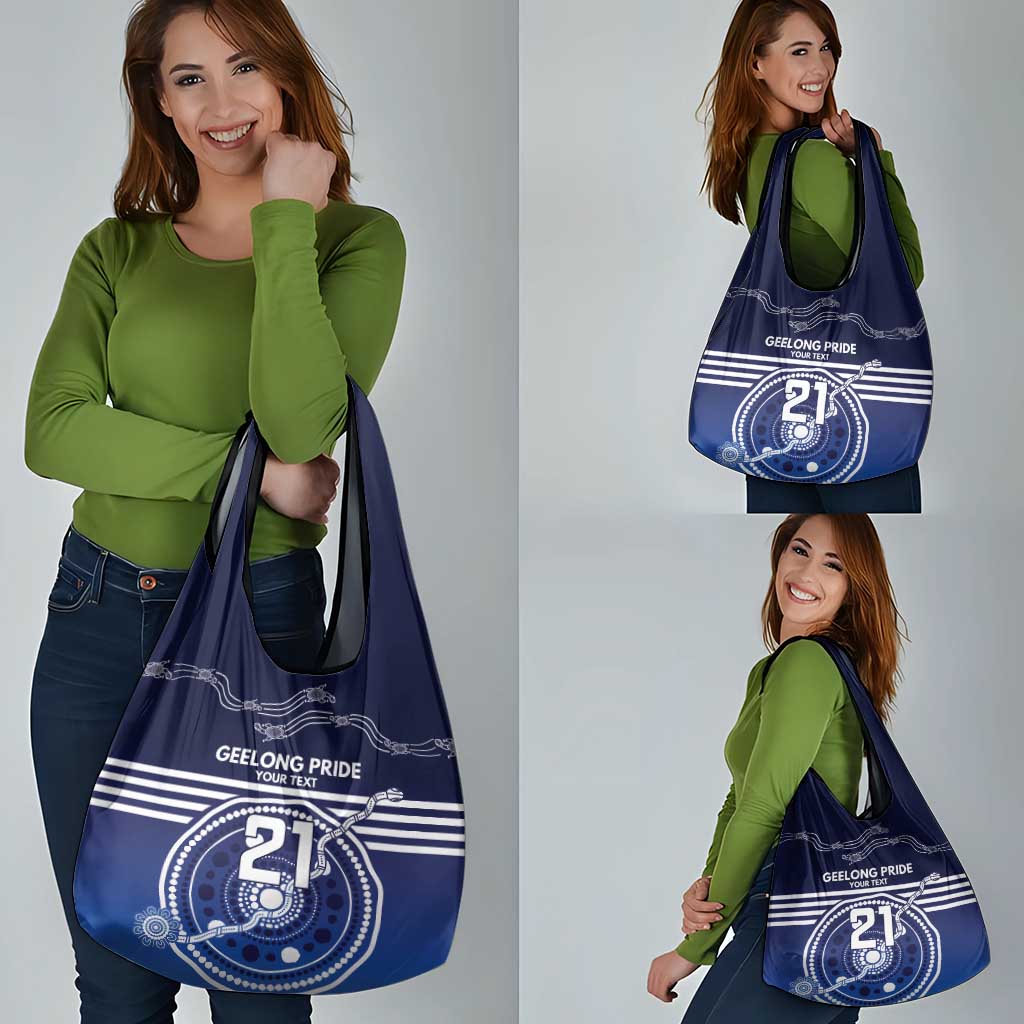 Custom Geelong Pride Grocery Bag On the Road to Glory Indigenous Aboriginal - Aussie Hoodie