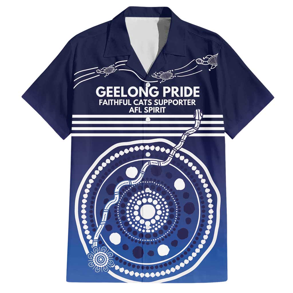Custom Geelong Pride Hawaiian Shirt On the Road to Glory Indigenous Aboriginal - Aussie Hoodie