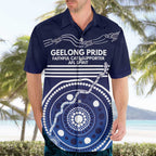 Custom Geelong Pride Hawaiian Shirt On the Road to Glory Indigenous Aboriginal - Aussie Hoodie