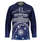 Custom Geelong Pride Hockey Jersey On the Road to Glory Indigenous Aboriginal - Aussie Hoodie