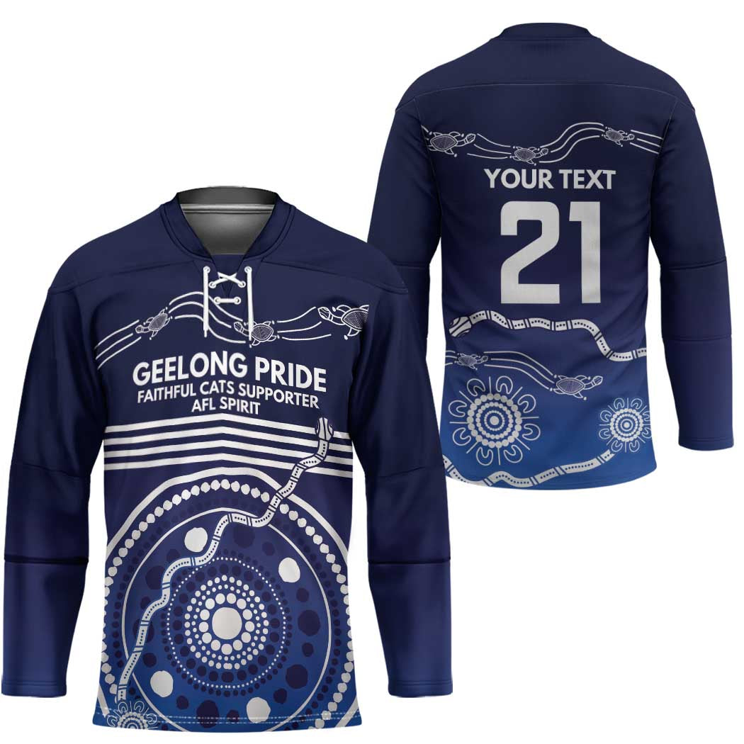 Custom Geelong Pride Hockey Jersey On the Road to Glory Indigenous Aboriginal - Aussie Hoodie