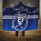 Custom Geelong Pride Hooded Blanket On the Road to Glory Indigenous Aboriginal - Aussie Hoodie