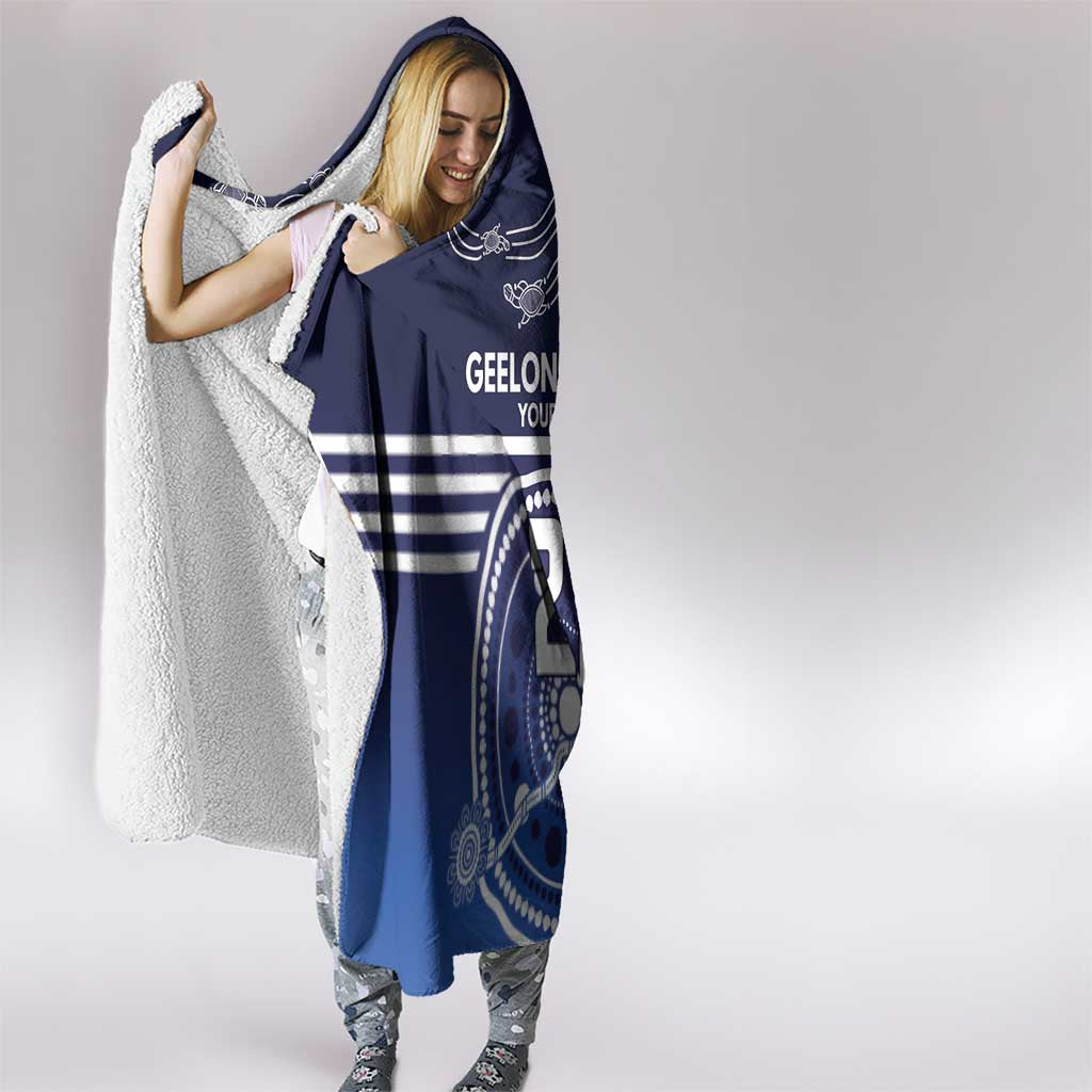 Custom Geelong Pride Hooded Blanket On the Road to Glory Indigenous Aboriginal - Aussie Hoodie