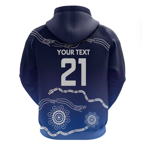 Custom Geelong Pride Hoodie On the Road to Glory Indigenous Aboriginal - Aussie Hoodie