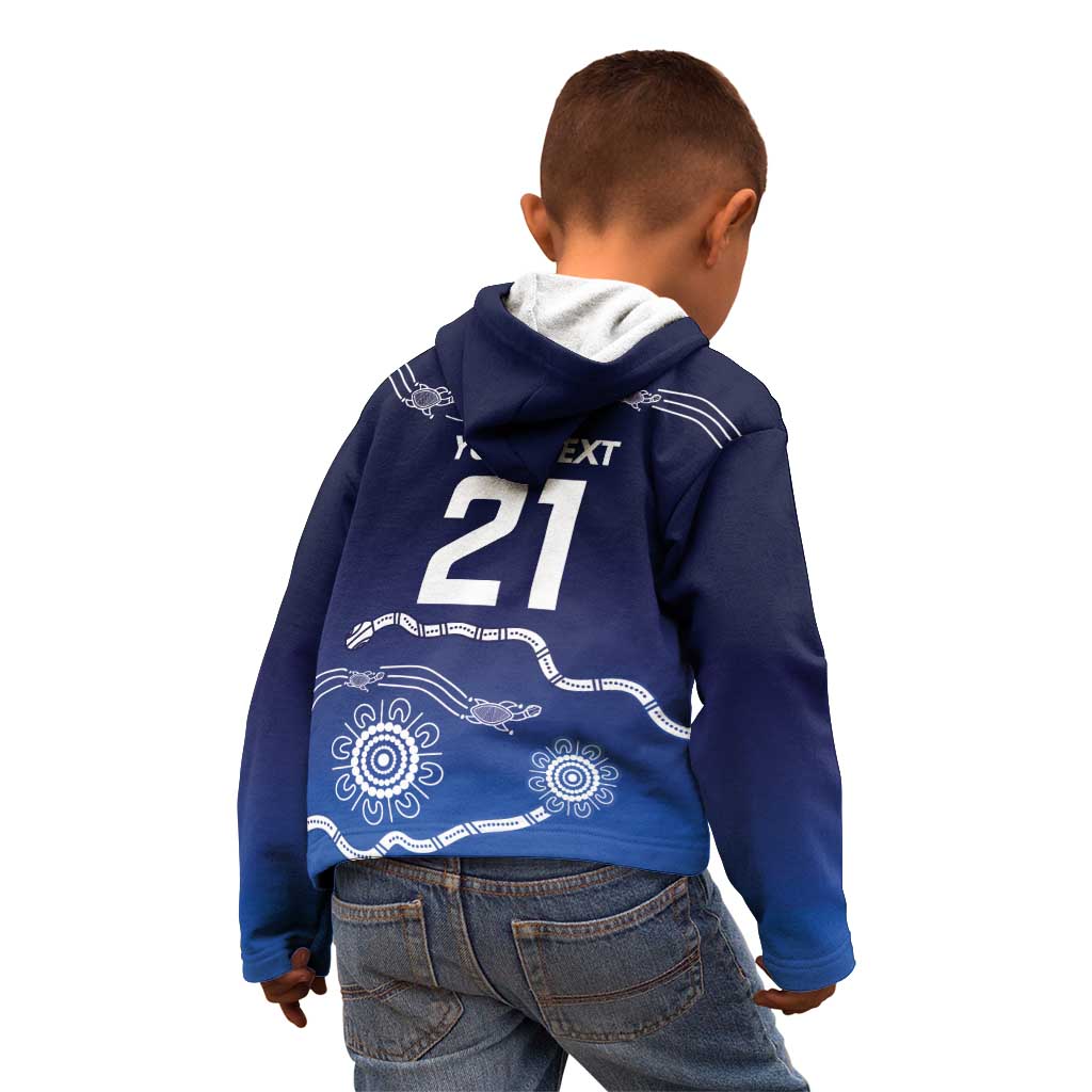 Custom Geelong Pride Kid Hoodie On the Road to Glory Indigenous Aboriginal - Aussie Hoodie