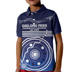 Custom Geelong Pride Kid Polo Shirt On the Road to Glory Indigenous Aboriginal - Aussie Hoodie