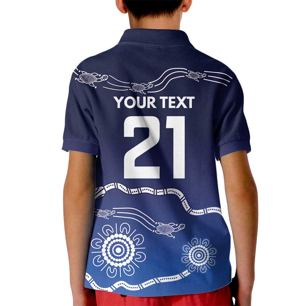 Custom Geelong Pride Kid Polo Shirt On the Road to Glory Indigenous Aboriginal - Aussie Hoodie