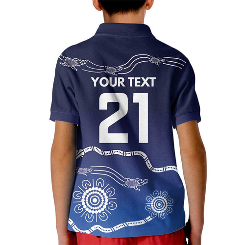 Custom Geelong Pride Kid Polo Shirt On the Road to Glory Indigenous Aboriginal - Aussie Hoodie