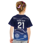 Custom Geelong Pride Kid T Shirt On the Road to Glory Indigenous Aboriginal - Aussie Hoodie