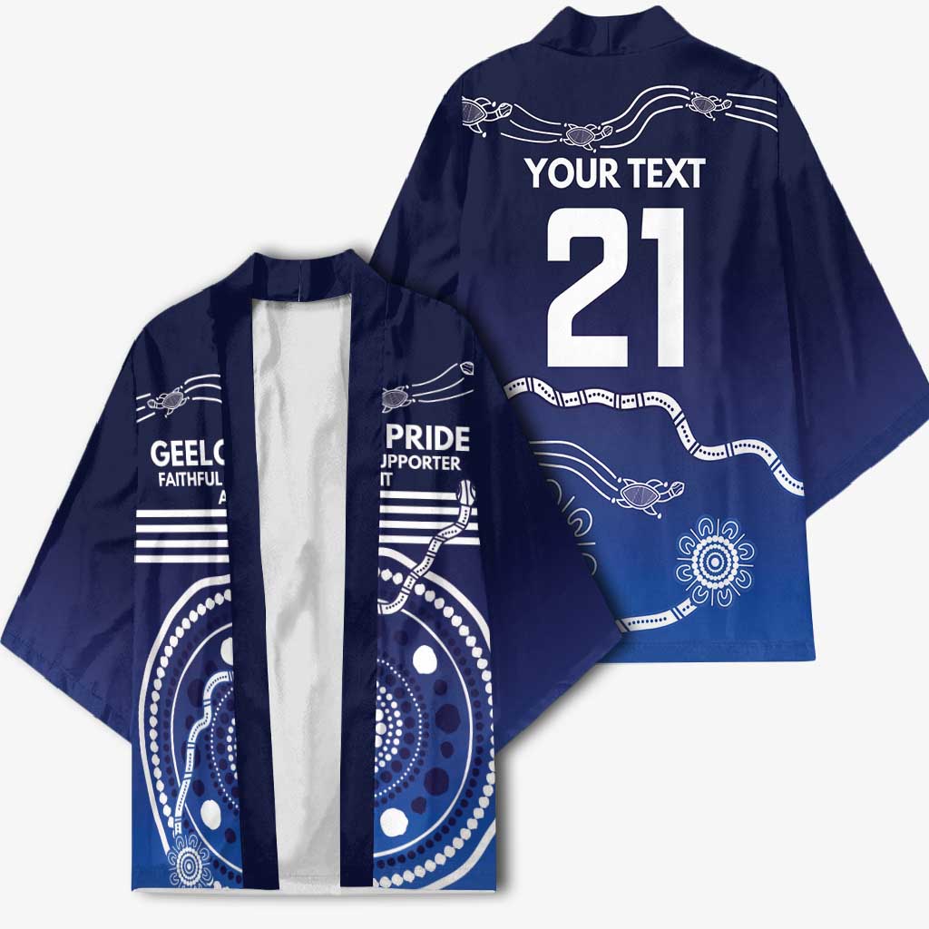 Custom Geelong Pride Kimono On the Road to Glory Indigenous Aboriginal - Aussie Hoodie