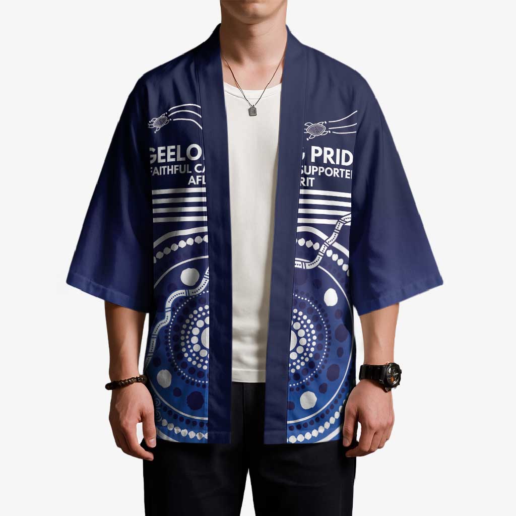 Custom Geelong Pride Kimono On the Road to Glory Indigenous Aboriginal - Aussie Hoodie