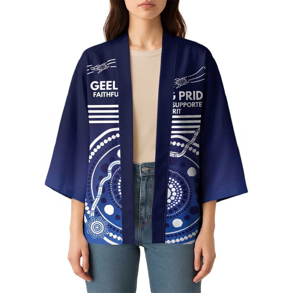 Custom Geelong Pride Kimono On the Road to Glory Indigenous Aboriginal - Aussie Hoodie