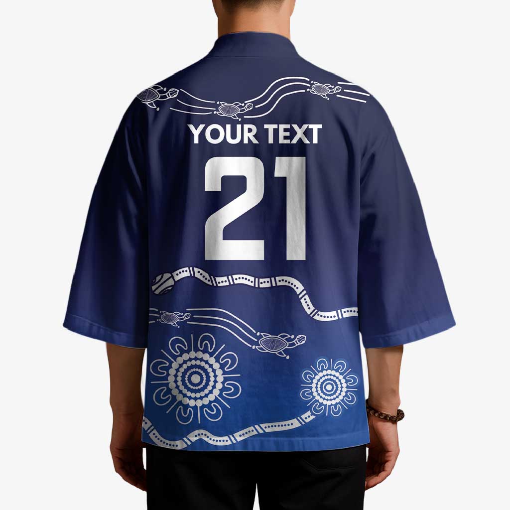 Custom Geelong Pride Kimono On the Road to Glory Indigenous Aboriginal - Aussie Hoodie