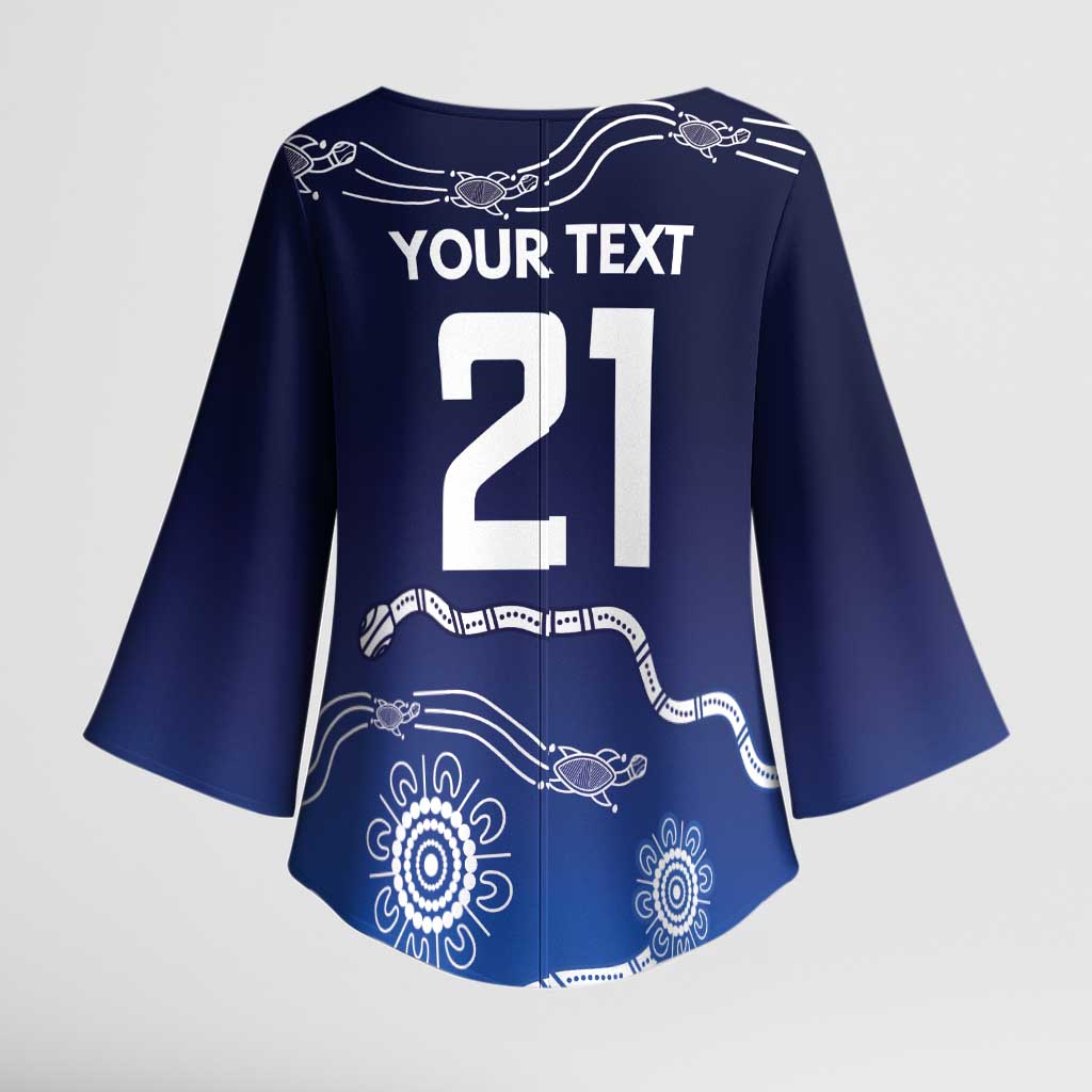 Custom Geelong Pride Kimono Sleeve Blouse On the Road to Glory Indigenous Aboriginal - Aussie Hoodie